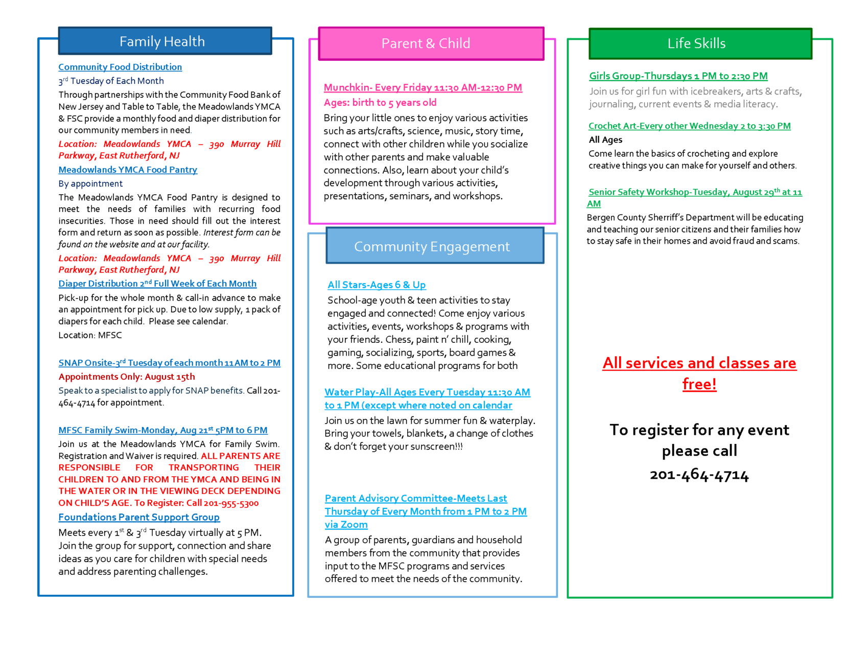 Family Success Center Meadowlands YMCA