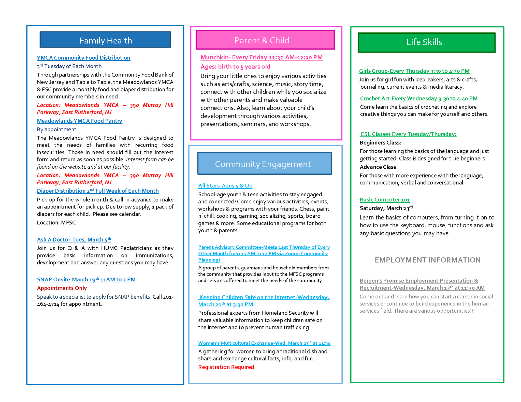 Family Success Center Meadowlands YMCA